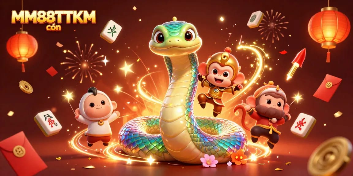 Engage with MM88TTKM còn in a vibrant 3D casino scene featuring lucky symbols and dynamic gaming elements.