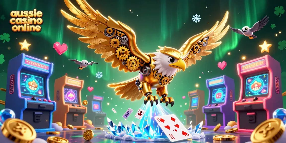 Engage in exciting gameplay and explore aussie casino online with a vibrant 3D gaming scene.