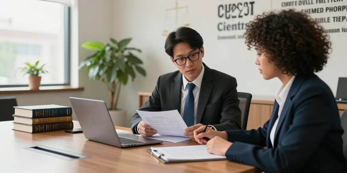 Prev legal team consulting in a professional office, highlighting client advocacy and teamwork.